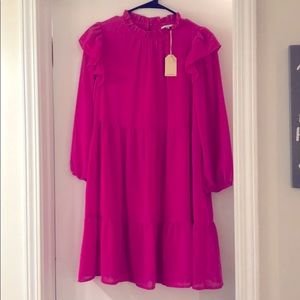 Beautiful tiered & lined fuchsia hot pink dress!